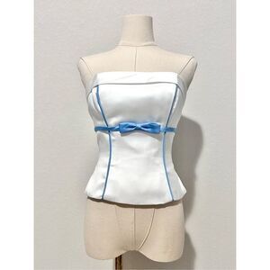 Alfred Angelo Formal Bow Bodice Tube Top 2 Coquette Chic Ballet Princess Classic